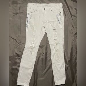 Almost Famous Y2k White Jeans